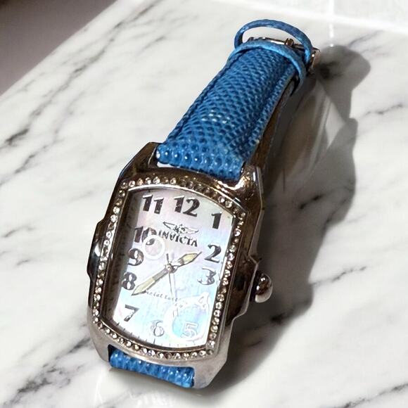Invicta Lupah Watch Womens Special Edition Mother of Pearl Dial Rhinestone RUNS - Picture 1 of 13